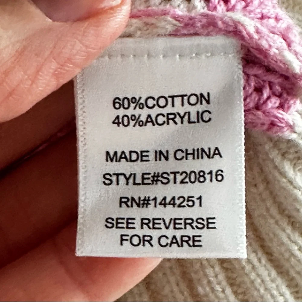 3/$25 ⭐️ Sincerely Jules Pink and White Striped Quarter Zip Sweater